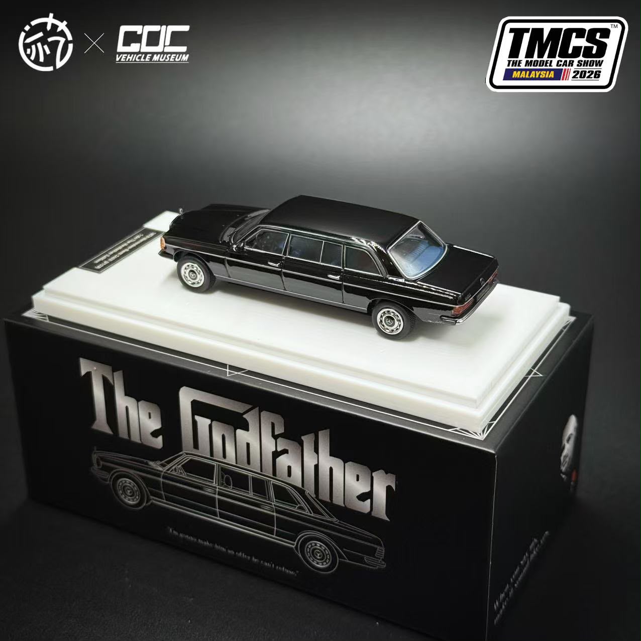 Mercedes Benz W123 LIMO - The Godfather Edition, 1:64 Scale (Black)