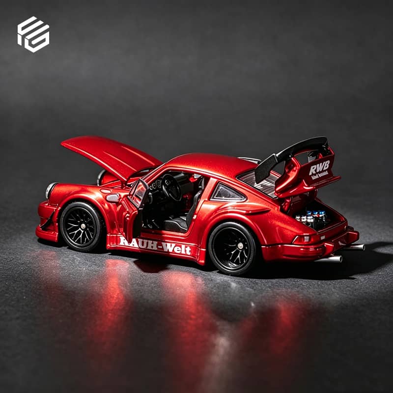 *PRE-ORDER* RWB 930 GT Wing Version, Transparent, 1:64 Scale (Red)