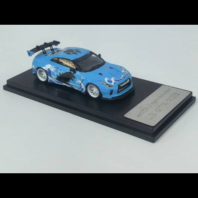 *PRE-ORDER* Nissan GT-R R35 Liberty Walk Performance 1.5 Blue Godzilla Livery, 1:64 Scale