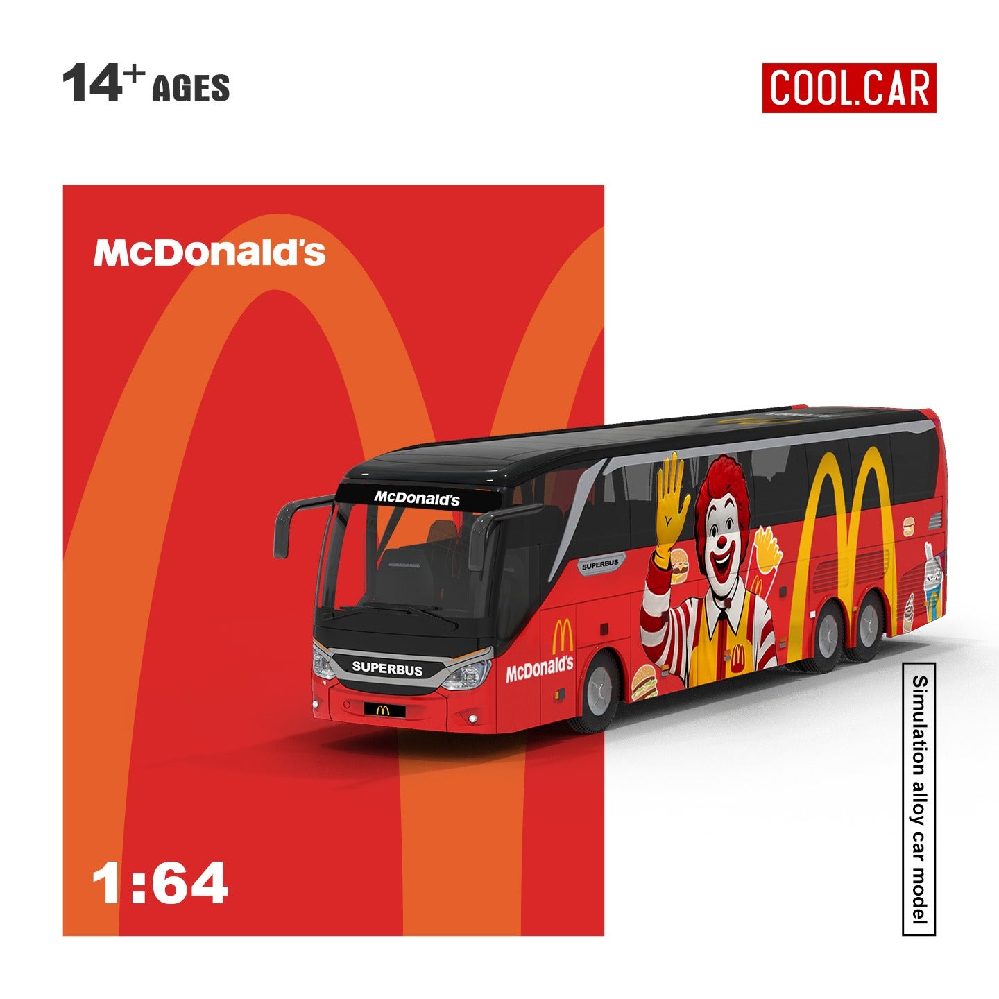 *PRE-ORDER* Setra Bus (Mc Donald's), 1:64 Scale (Red)