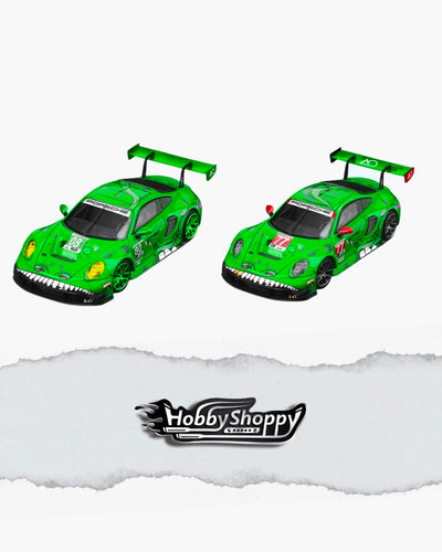 Porsche Rexy 911 GT3 R Black Dragon #80 & #77 AO Racing Green (Bundle Pack)