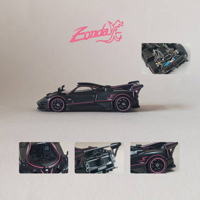 *PRE-ORDER* Pagani Zonda Full Carbon with Pink Line (Open Hood, Engine Visible), 1:64 Scale (Copy)