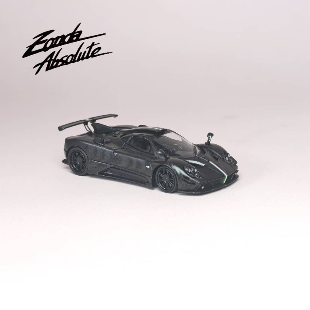 *PRE-ORDER* Pagani Zonda Full Carbon with Italia Strips (Open Hood, Engine Visible), 1:64 Scale