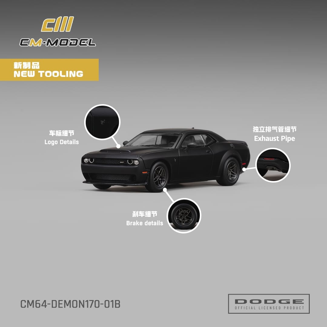 *PRE-ORDER* Dodge Demon 170, 1:64 Scale (Matte Black)