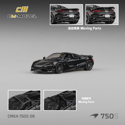*PRE-ORDER* McLaren 750S Spider Onyx, 1:64 Scale (Black)
