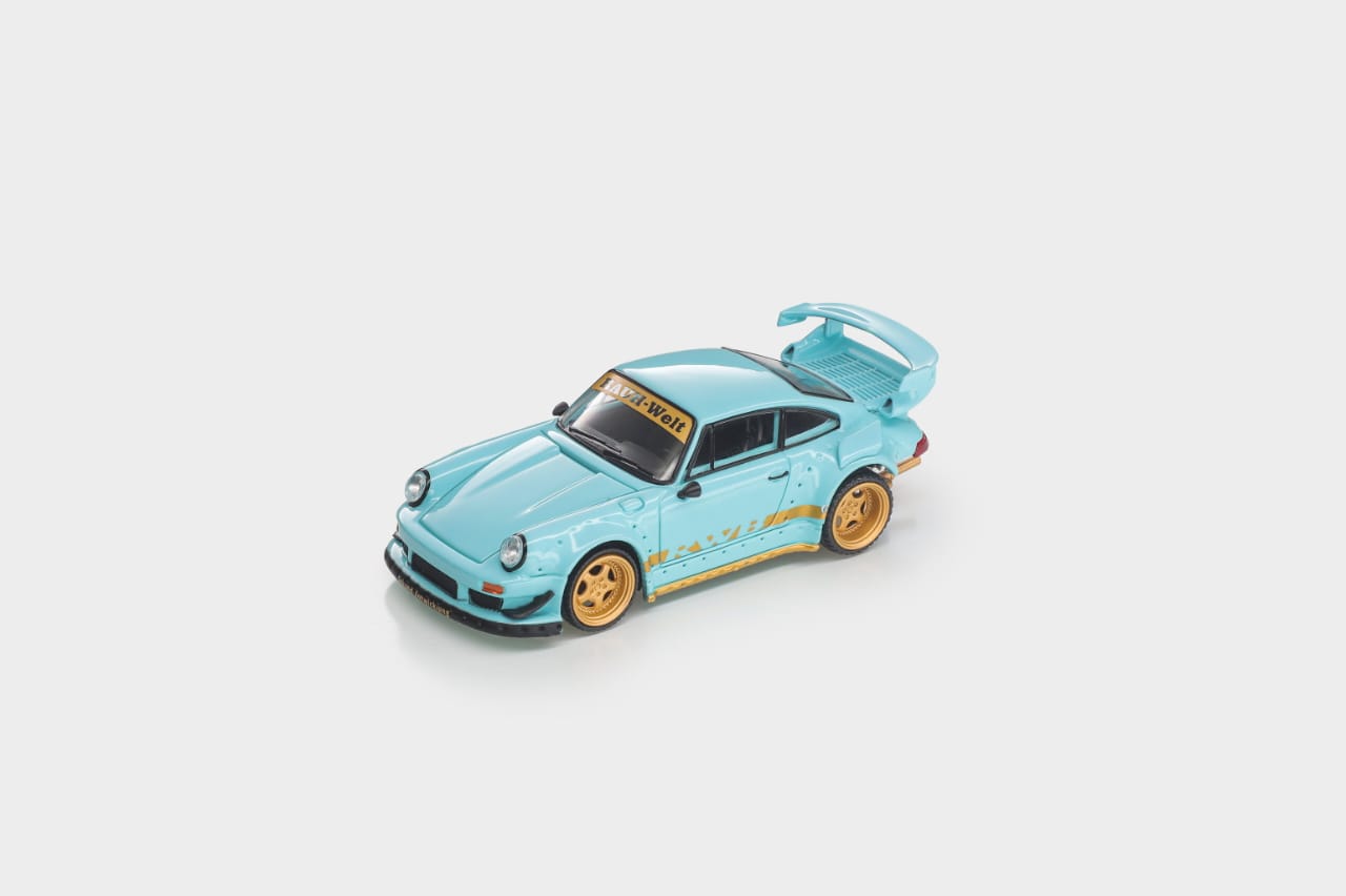 *PRE-ORDER* Porsche RWB 930 GT Wing Tiffany Blue (Chance of Chase Car), 1:64 Scale