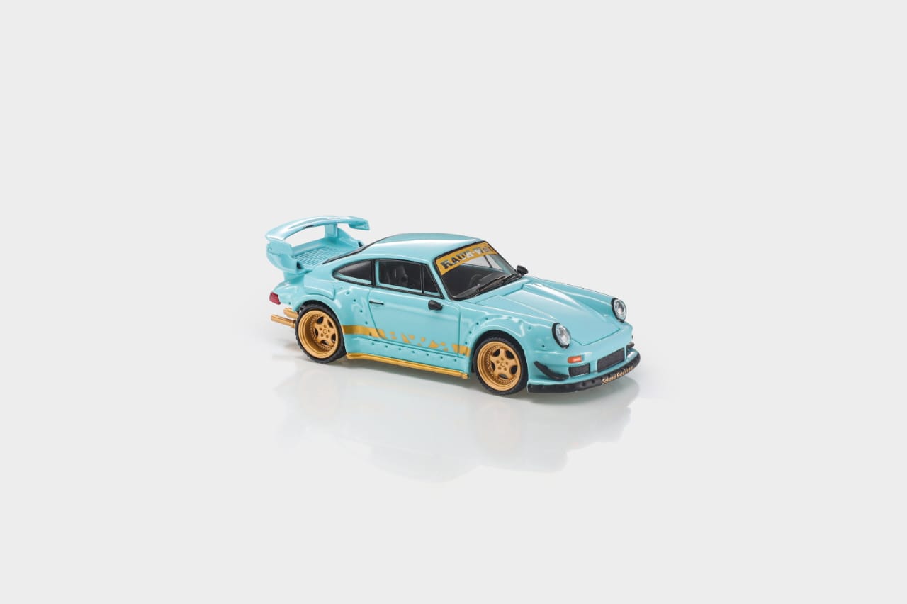 *PRE-ORDER* Porsche RWB 930 GT Wing Tiffany Blue (Chance of Chase Car), 1:64 Scale