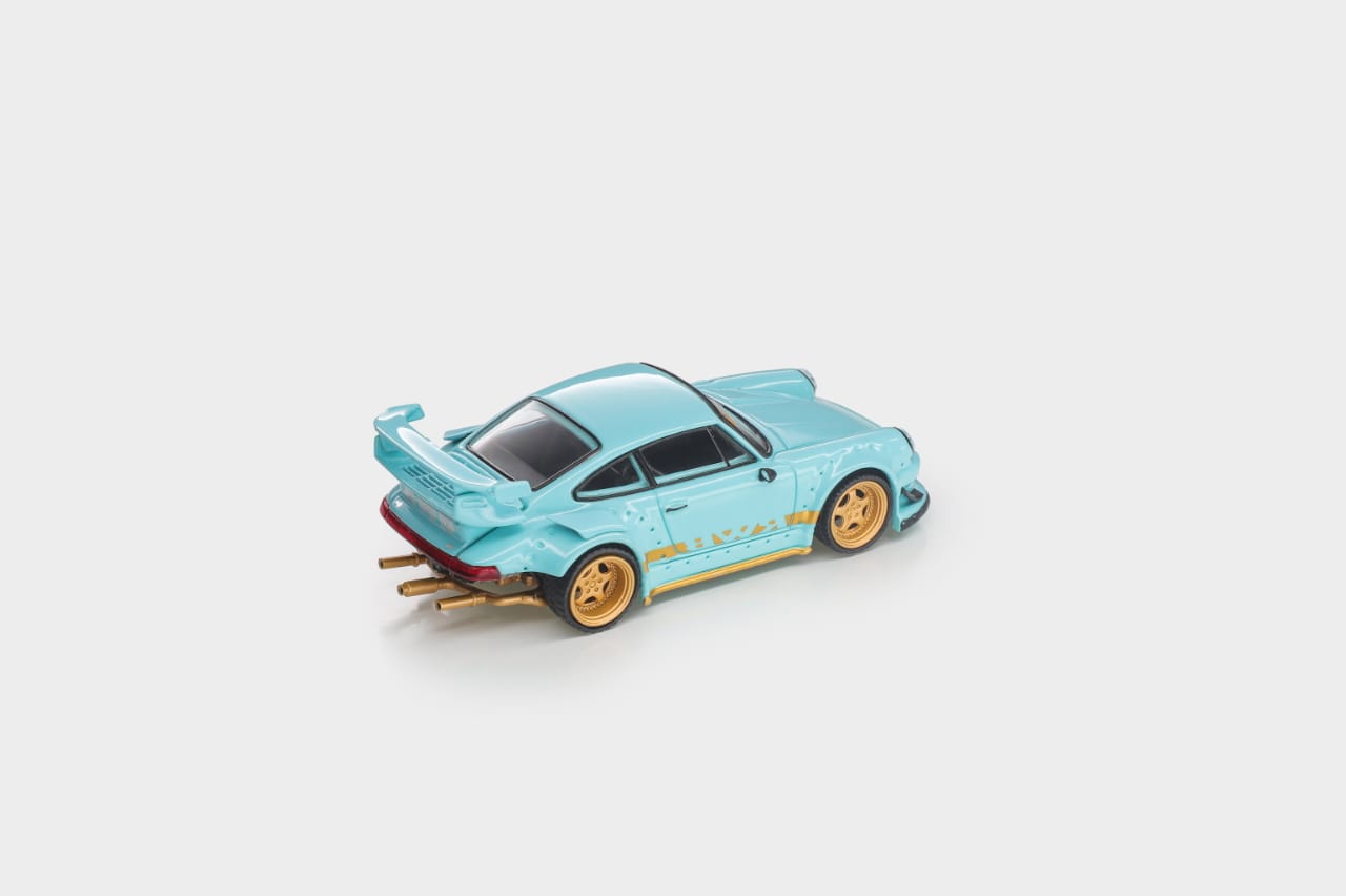 *PRE-ORDER* Porsche RWB 930 GT Wing Tiffany Blue (Chance of Chase Car), 1:64 Scale