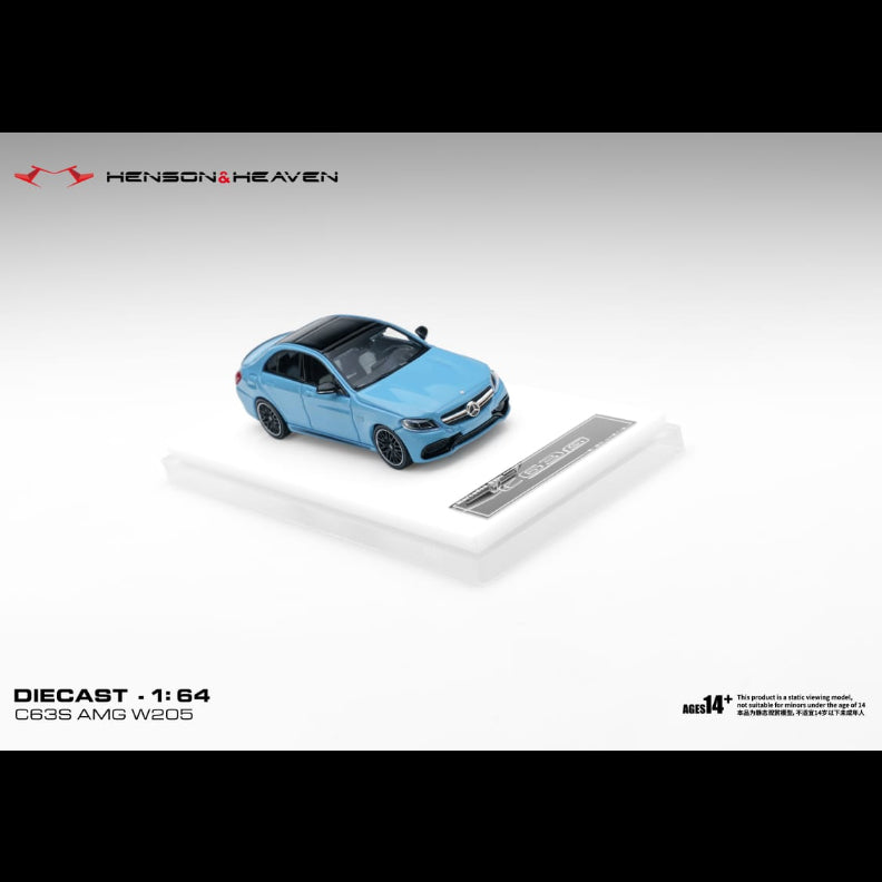 *PRE-ORDER* Mercedes Benz C63 Coupe AMG W205, 1:64 Scale (China Blue)