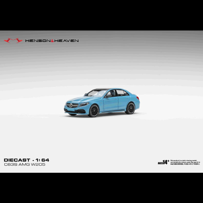 *PRE-ORDER* Mercedes Benz C63 Coupe AMG W205, 1:64 Scale (China Blue)