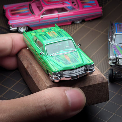*PRE-ORDER* Cadillac DeVille Coupe Jump Car Metal green with floral pattern 1964, 1:64 Scale