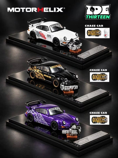 *IDE 2026* Porsche RWB 964 (White) Chance of Chase Car with Figure (Limited of 999pcs), 1:64 Scale