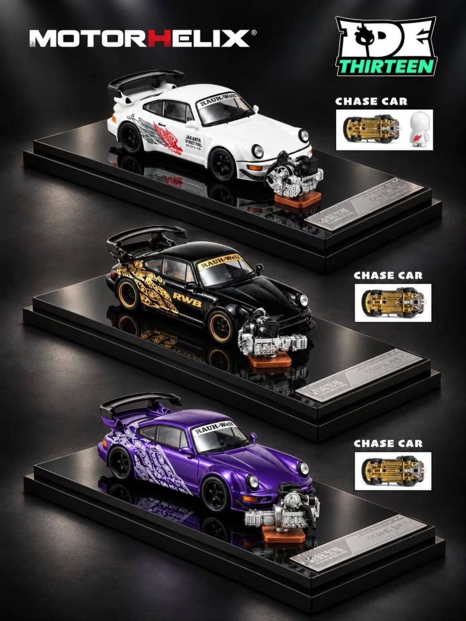 *IDE 2026* Porsche RWB 964 Chance of Chase Car (Limited of 999pcs), 1:64 Scale (Black)