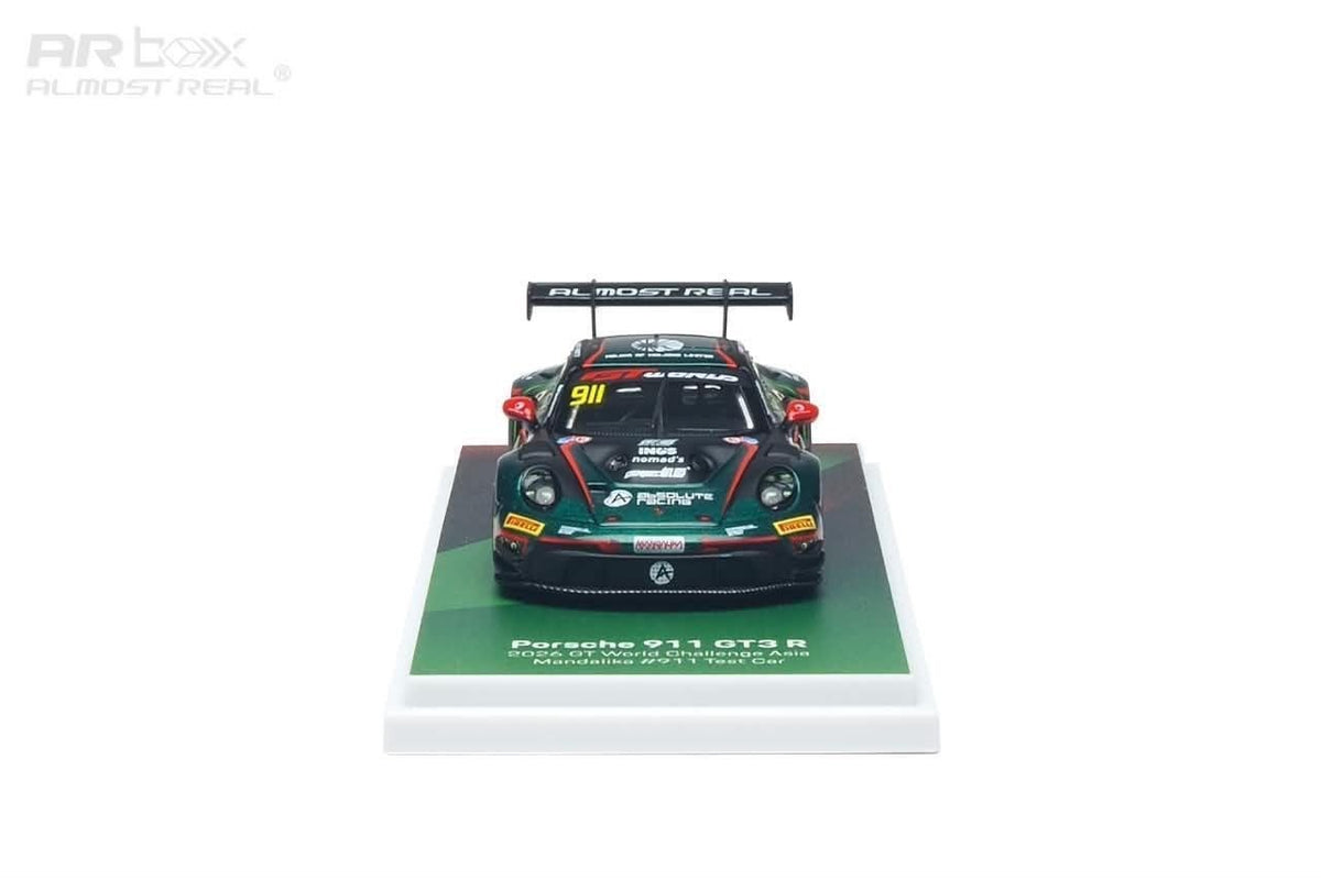 *IDE 2026* Porsche 911 GT3 R 2026 GT World Challenge Asia Mandalika #911 Test Car (Absolute Racing 2026 GT World Challenge Asia Mandalika livery), 1:64 Scale