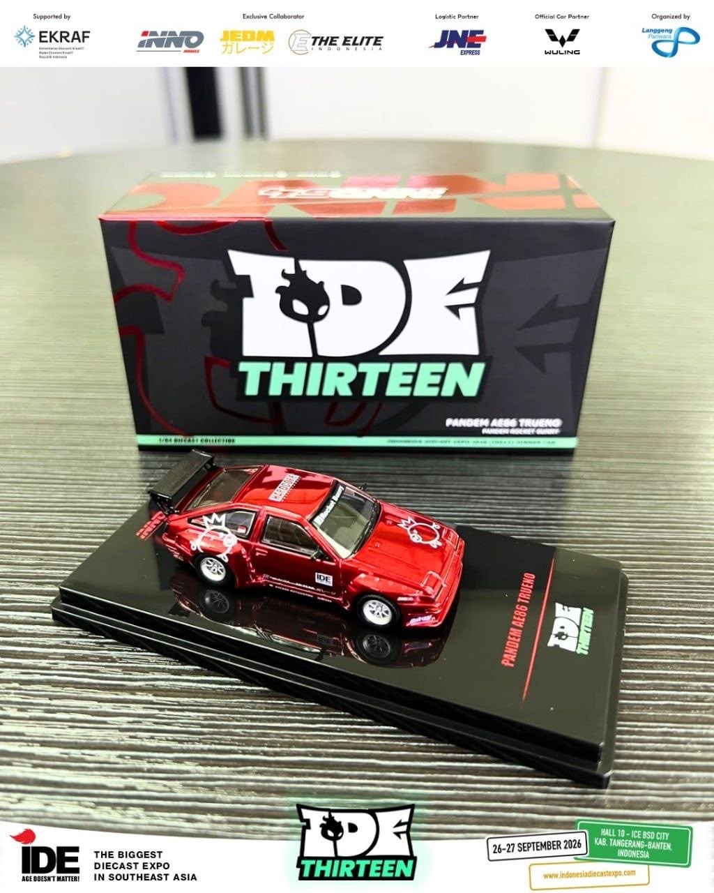 *IDE 2026* Pandem AE86 Trueno Metallic Red PandeM Livery (Welcome Dinner Car), 1:64 Scale