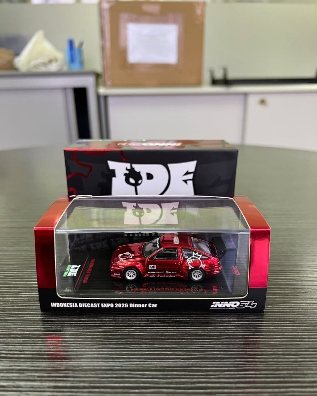 *IDE 2026* Pandem AE86 Trueno Metallic Red PandeM Livery (Welcome Dinner Car), 1:64 Scale