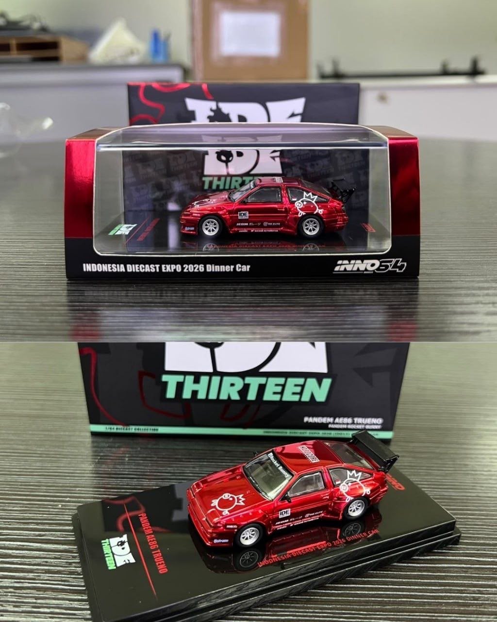 *IDE 2026* Pandem AE86 Trueno Metallic Red PandeM Livery (Welcome Dinner Car), 1:64 Scale