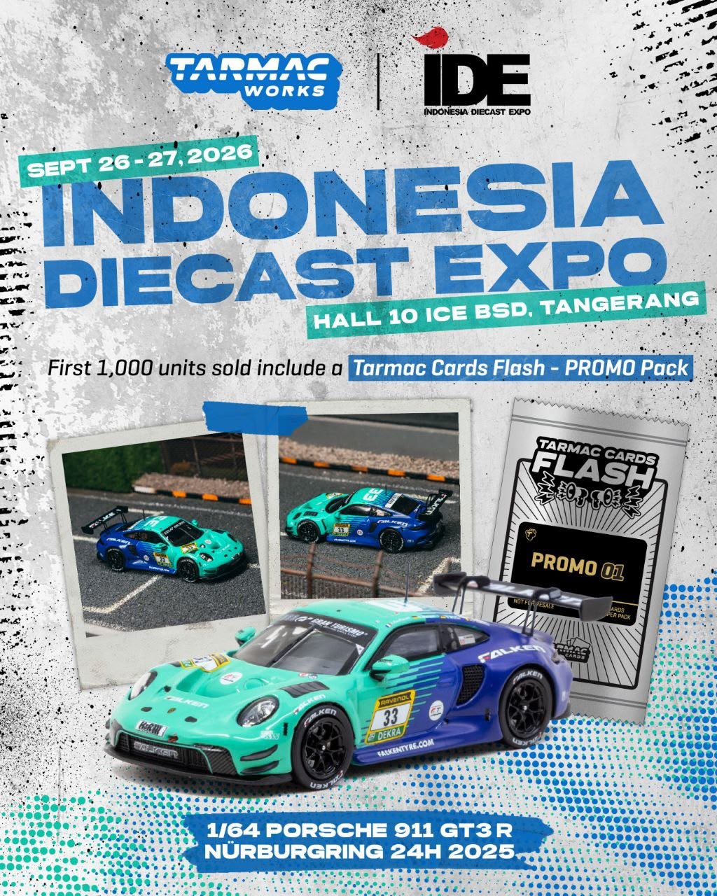 *IDE 2026* Porsche 911 GT3 R Nürburgring 24H 2025 Falken Livery, 1:64 Scale