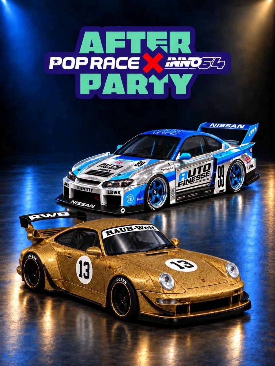*IDE 2026* Nissan S15 Silhouette, RWB 930 (Auto Finesse livery, Gold) Limited to 300pcs (Indonesia Diecast Expo Afterparty 2026 Set),1:64 Scale