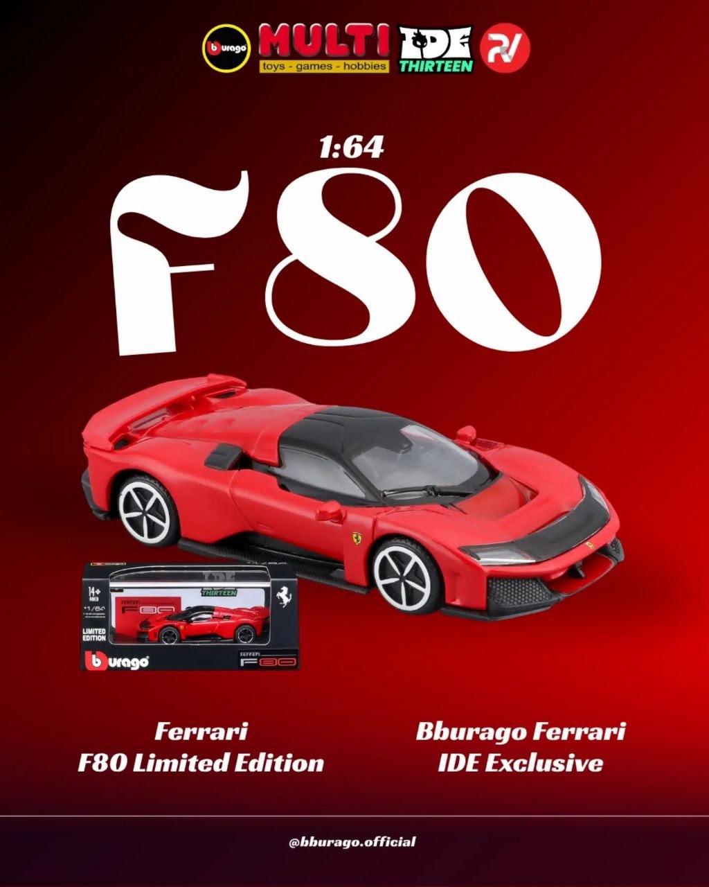 *IDE 2026* Ferrari F80 Limited Edition, 1:64 Scale (Red)
