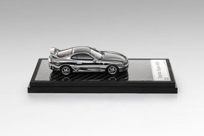 *IDE 2026* Toyota Supra A80 Chrome Silver (Open Hood with Engine Details), 1:64 Scale