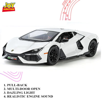 Lamborghini Daniel Street - Light, Sound with Openable Doors, 1:24 Scale (White)