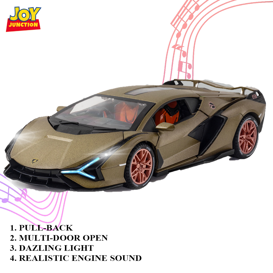 Lamborghini Lightning - Light, Sound with Openable Doors, 1:24 Scale (Brown)