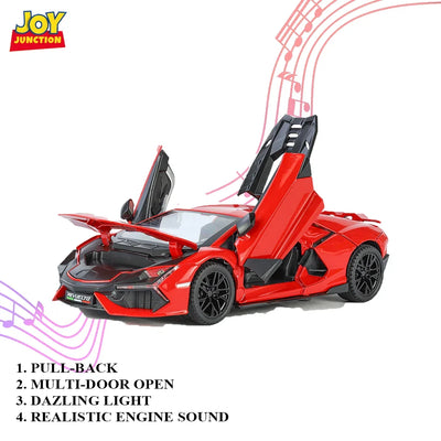Lamborghini Daniel Street - Light, Sound with Openable Doors, 1:24 Scale (Red)