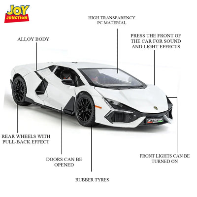 Lamborghini Daniel Street - Light, Sound with Openable Doors, 1:24 Scale (White)
