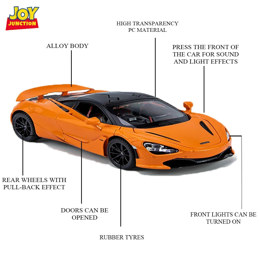 McLaren 720S - Light, Sound with Openable Doors, 1:24 Scale (Orange)