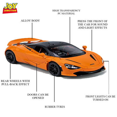 McLaren 720S - Light, Sound with Openable Doors, 1:24 Scale (Orange)