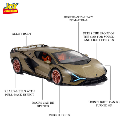 Lamborghini Lightning - Light, Sound with Openable Doors, 1:24 Scale (Brown)
