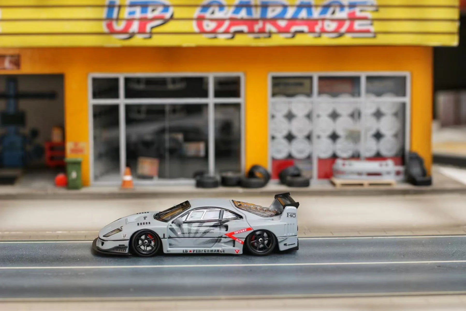 LBWK Ferrari F40 Limited to 499, 1:64 Scale (Cement Grey)