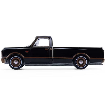*PRE-ORDER* Chevy C10 Pickup Truck Lowrider Black with Bronze Stripes 1972, 1:64 Scale