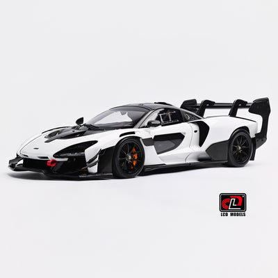 Premium scale diecast model car  – McLaren Senna GTR, 1:18 Scale (White) Collectible