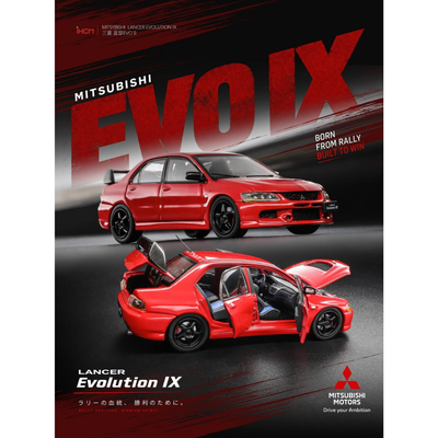 *PRE-ORDER* Mitsubishi Licensed Products - Lancer GSR Evolution EVO IX Rally, 1:64 Scale (Red)