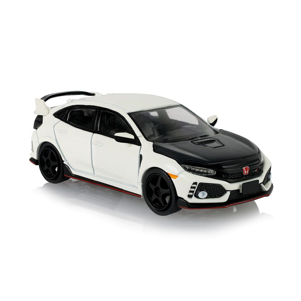 *PRE-ORDER* Tokyo Torque Series 10 - 2018 Honda Civic Type-R (FK8) with Custom Wheels and Carbon Hood - Championship White (New Tooling), 1:64 Scale