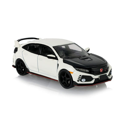 *PRE-ORDER* Tokyo Torque Series 10 - 2018 Honda Civic Type-R (FK8) with Custom Wheels and Carbon Hood - Championship White (New Tooling), 1:64 Scale