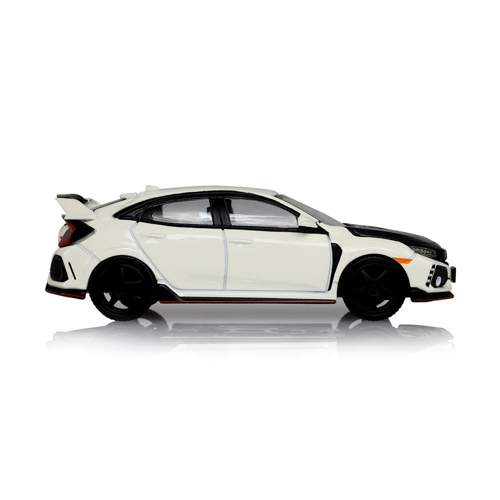 *PRE-ORDER* Tokyo Torque Series 10 - 2018 Honda Civic Type-R (FK8) with Custom Wheels and Carbon Hood - Championship White (New Tooling), 1:64 Scale
