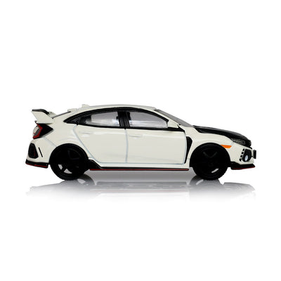 *PRE-ORDER* Tokyo Torque Series 10 - 2018 Honda Civic Type-R (FK8) with Custom Wheels and Carbon Hood - Championship White (New Tooling), 1:64 Scale