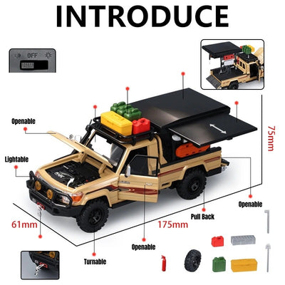 Toyota Land Cruiser LC79 with Accessories, 1:32 Scale (Sand Color)