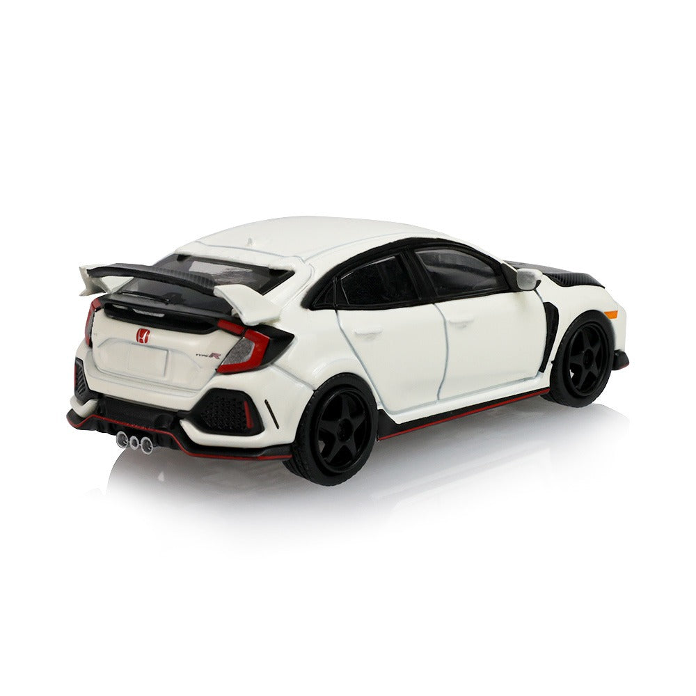 *PRE-ORDER* Tokyo Torque Series 10 - 2018 Honda Civic Type-R (FK8) with Custom Wheels and Carbon Hood - Championship White (New Tooling), 1:64 Scale