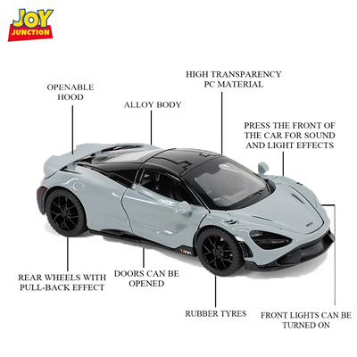McLaren 765LT  Model Car, 1:32 Scale  (Grey)