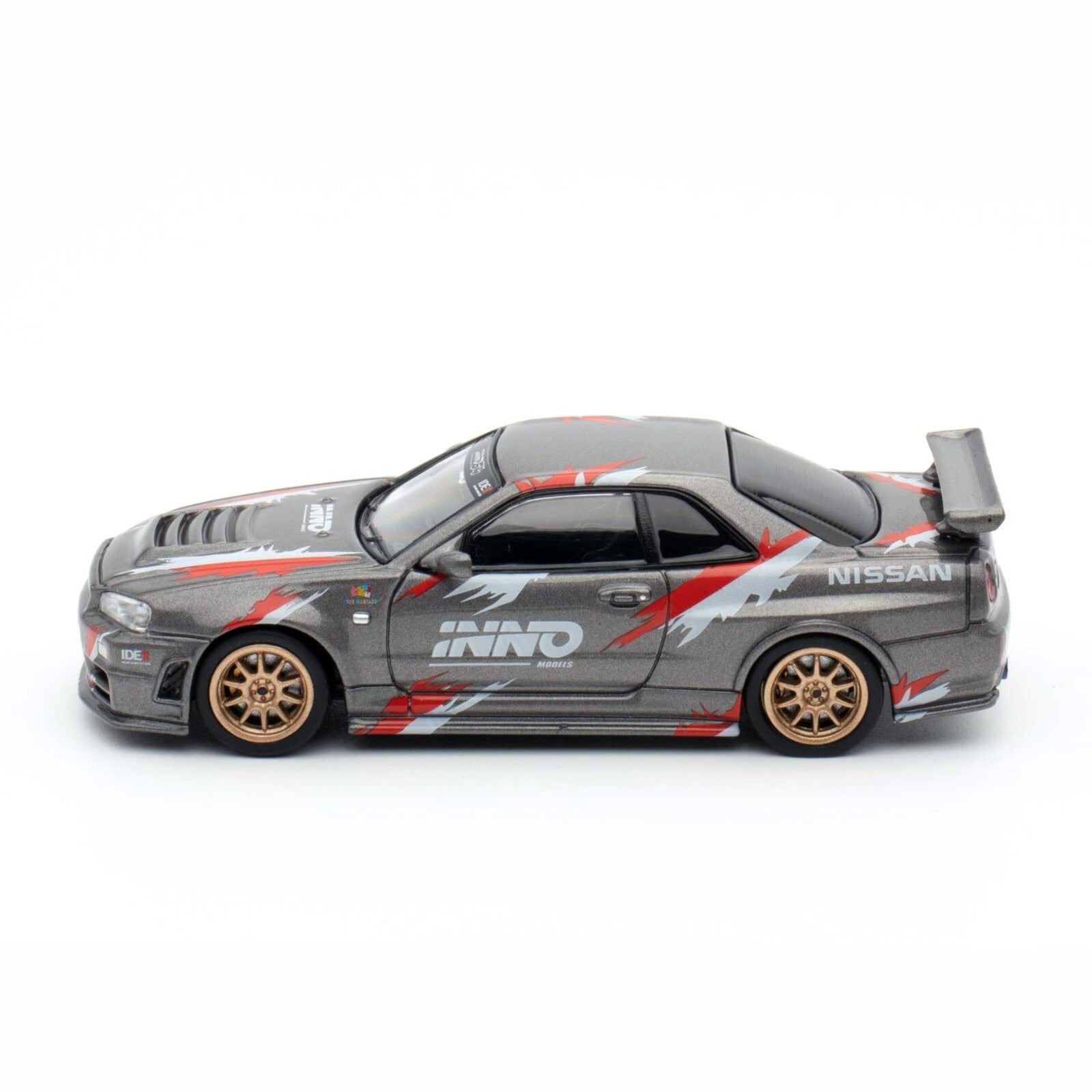 Premium scale diecast model car  – Nissan Skyline GT-R (R34) Z-Tune Indonesia Diecast Expo Exclusive Edition, 1:64 Scale (Grey) Collectible