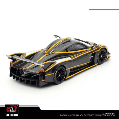 Premium scale diecast model car  – Pagani Huayra R, 1:64 Scale (Carbon Black & Silver) Collectible