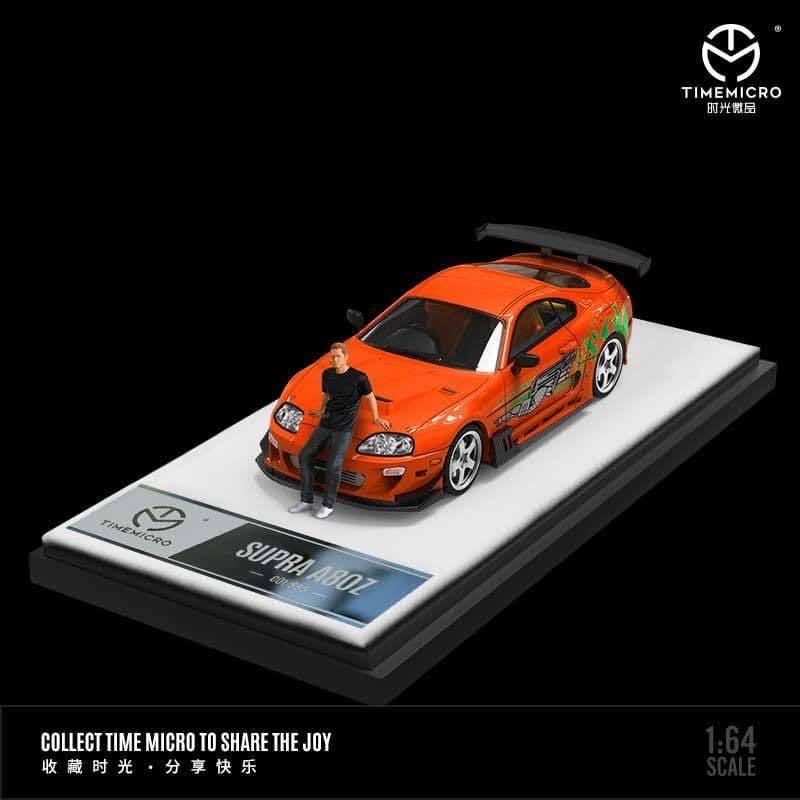 *PRE-ORDER* Time Micro Toyota Supra A80 MK4 Paul Walker Orange Figure Edition, 1:64 Scale