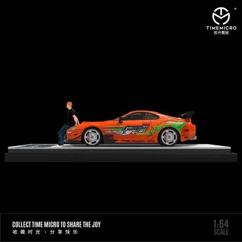 *PRE-ORDER* Time Micro Toyota Supra A80 MK4 Paul Walker Orange Figure Edition, 1:64 Scale