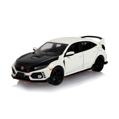 *PRE-ORDER* Tokyo Torque Series 10 - 2018 Honda Civic Type-R (FK8) with Custom Wheels and Carbon Hood - Championship White (New Tooling), 1:64 Scale