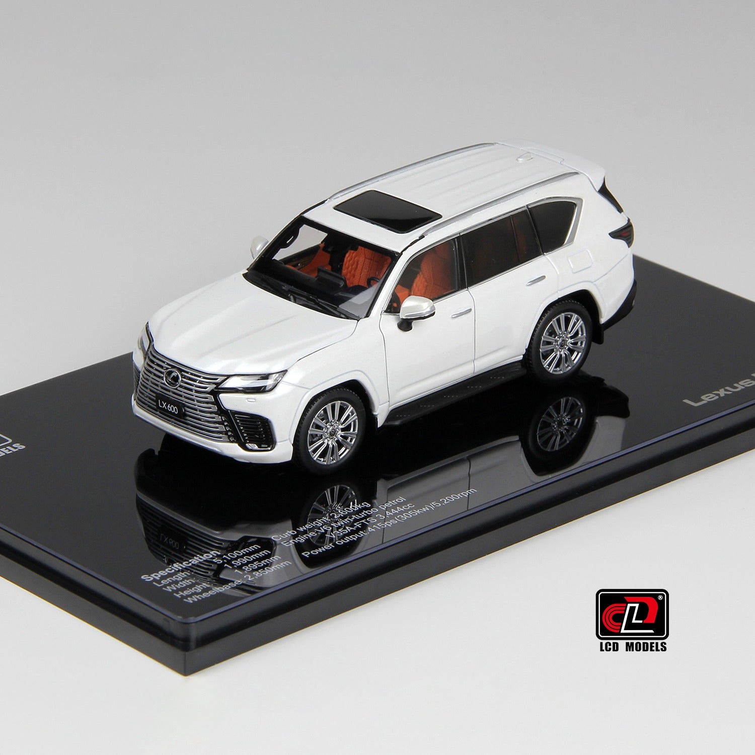 Premium scale diecast model car  – LEXUS LX600, 1:43 Scale (White) Collectible