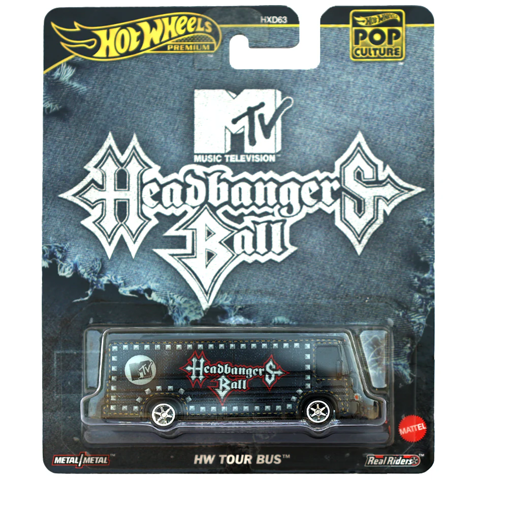 Premium scale diecast model car  – Head Banger Ball HW Tour Bus, 1:64 Scale (Black) Collectible